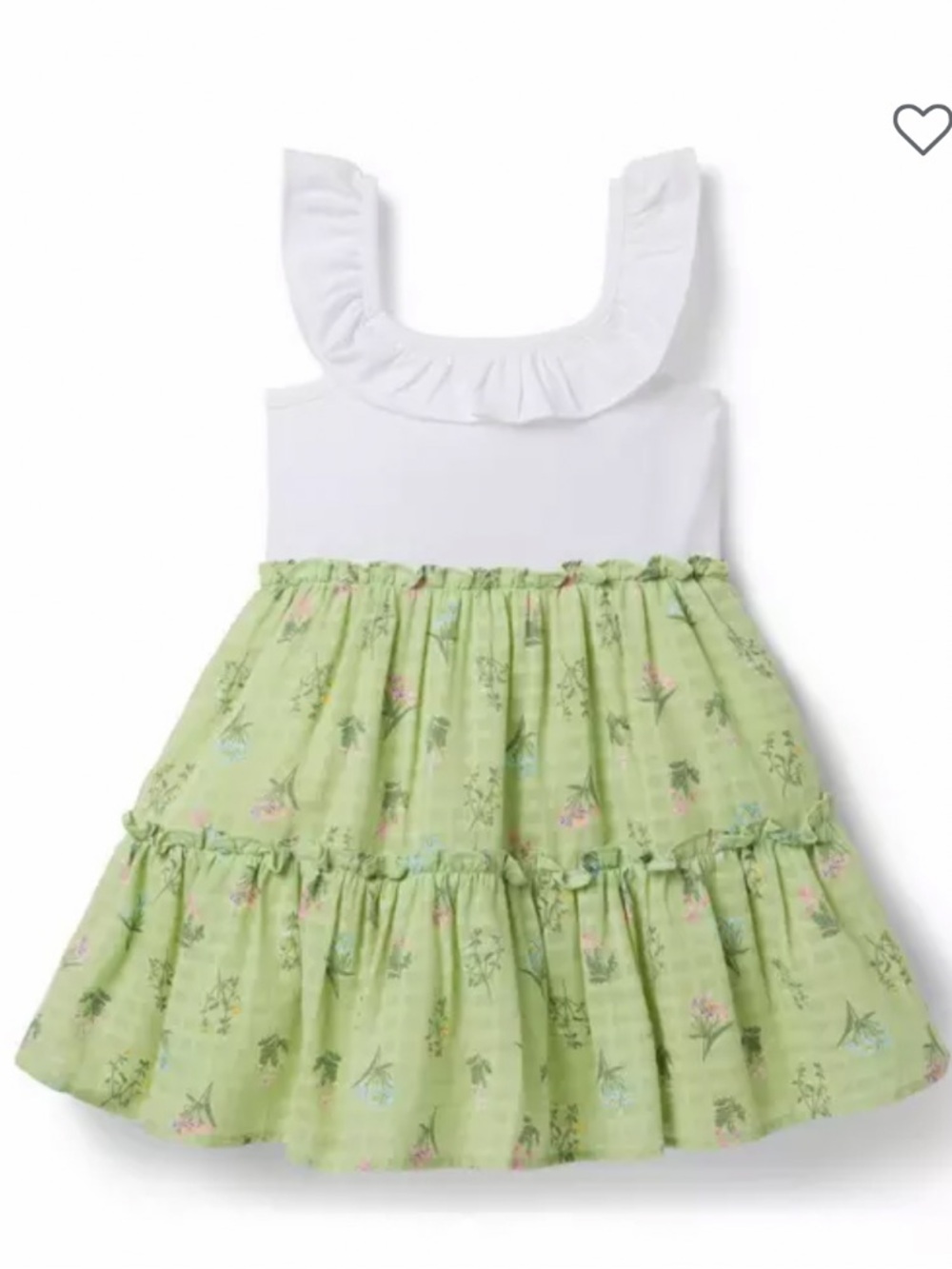 Janie and Jack Blue Floral Ruffle Dress Green White Toddler 3T NWT New Frills